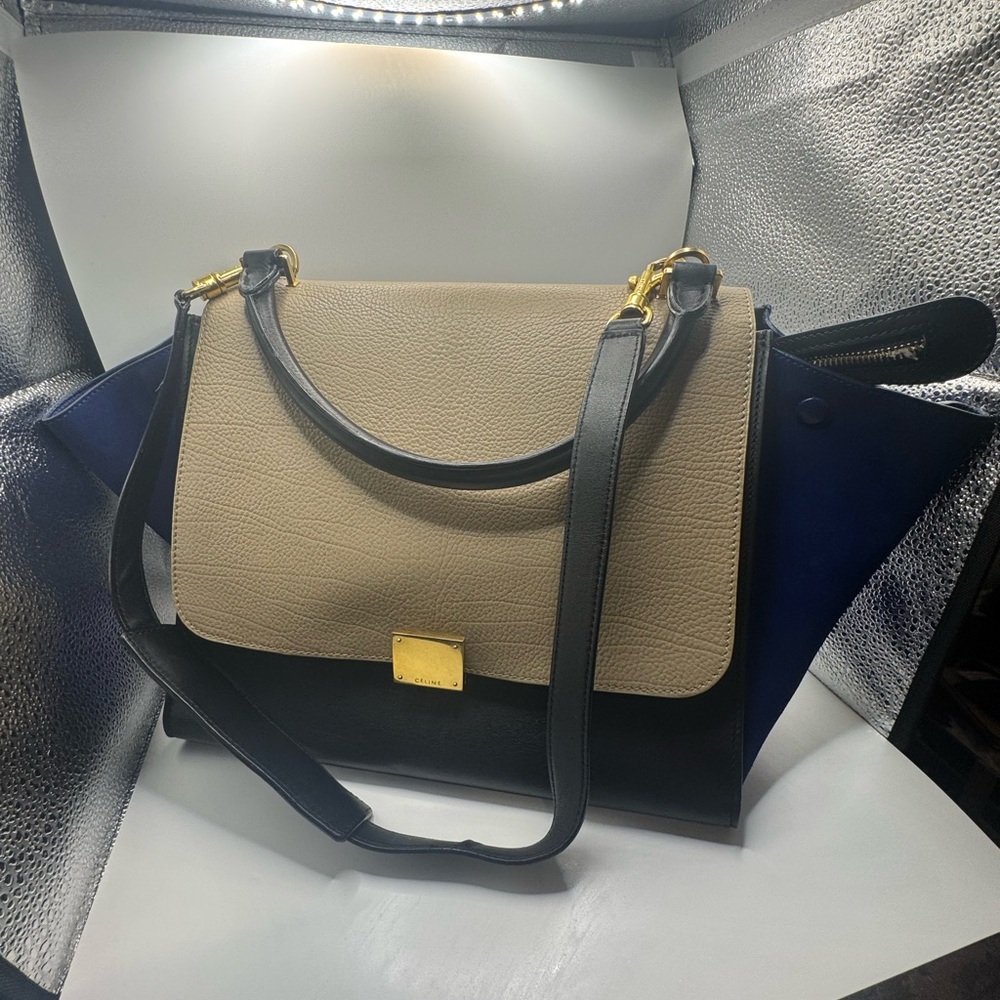 Celine Trapeze Tricolor Handbag